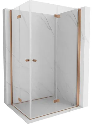 Obrázek produktu pro Mexen Mist-F Duo sprchový kout skládací pravý 90 x 120 cm, transparentní, kartáčovaná měď - 8A6-090L-120P-65-00