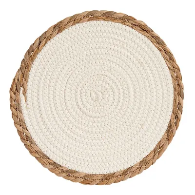 Produktbild von KINVARA | Tischset - Untersetzer - 30 cm - creme - mit beigem Rand - Tischdekoration