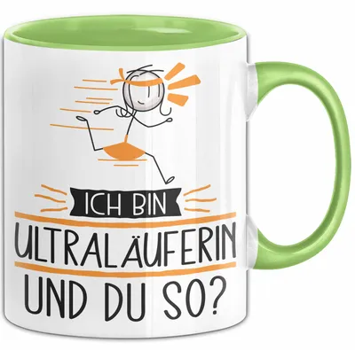 Produktbild von Ultraläuferin Tasse Geschenk Ich Bin Ultraläuferin Und Du So Geschenkidee Lustiger Spruch Becher (Grün)