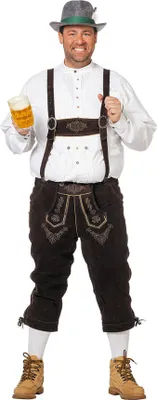 Produktbild von Lederhose Deluxe Leder 3/4 Dunkelbraun 46