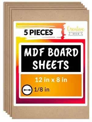 Productafbeelding van Creative Deco 5 x A4 MDF - Plaat, 300 x 210 x 3 mm