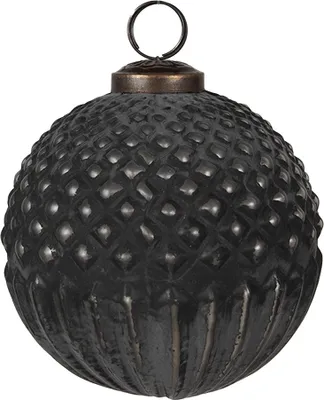 Produktbild von Clayre & Eef Weihnachtskugel Ø 10x10 cm Schwarz Grau Glas