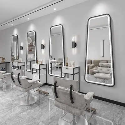 Obrázek produktu pro Konzole kadeřnická, barberská, kosmetická s LED zrcadlem 180x80, černá