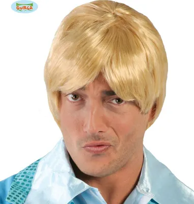 Produktbild von Herrenperücke Blond Pony 80er Discokugel