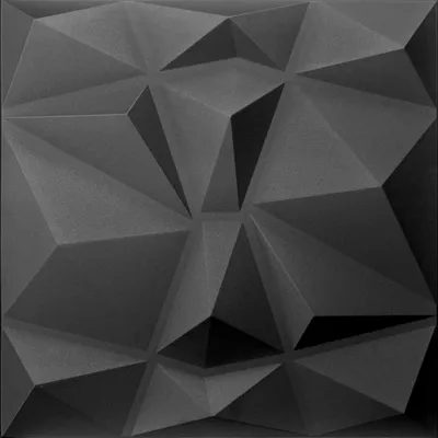 Produktbild von DECCART | 3D Wandpaneele | Dekorative Deckenpaneele aus Polystyrol | Schwarz | SET 8 x 50x50cm | 2 m² |