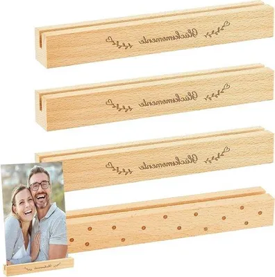 Produktbild von Famanu Holz Kartenhalter Set - 4 Stück mit Gravur