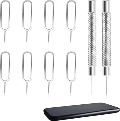Produktbild von 10 Stück SIM-Kartennadel, SIM-Karten-Entfernungswerkzeug, SIM-Adapter-Set, SIM-Karten-Platinenentferner, Handynadel, zum Öffnen und Auswerfen von Stiften | Passend für alle Geräte