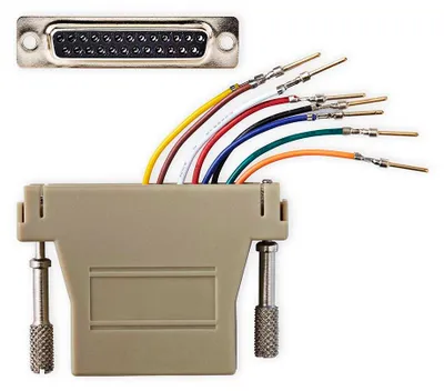 Produktbild von Nedis Serieller Adapter - Adapter - D-SUB 25-Pin-Buchse - RJ45 Buchse - Vernickelt - ABS - Elfenbein - Box