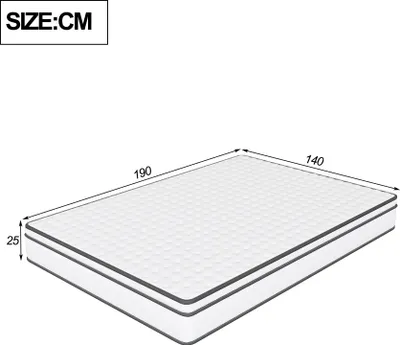 Zdjęcie produktu dla 7-strefowy materac sprężynowy ProximaX 140x190cm, średnio twardy ortopedyczny materac sprężynowy kieszeniowy (H3, 25 cm)