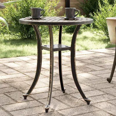 Obrázek produktu pro vidaXL Zahradní stůl bronzový Ø48x53 cm litý hliník