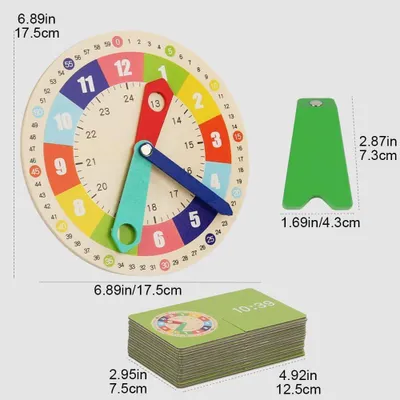 Produktbild von Lernmaterialien für Kinder – Lernzeit – Montessori-Spielzeug für Vorschulkinder – Lernuhr – Frühförderung