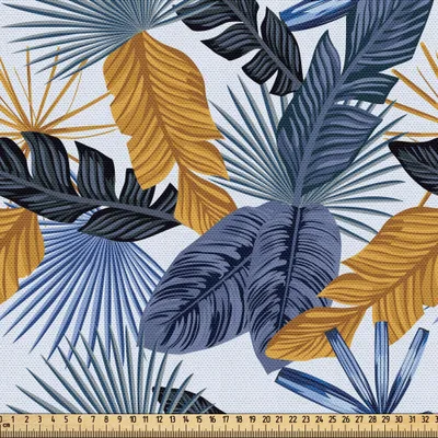 Produktbild von ABAKUHAUS hawaiisch Gewebe als Meterware, Tropische hawaiische Strand Flora Illustration Aloha Blumen Wald Elemente Detaillierte, 2 M (148 x 200 cm), Mehrfarbig