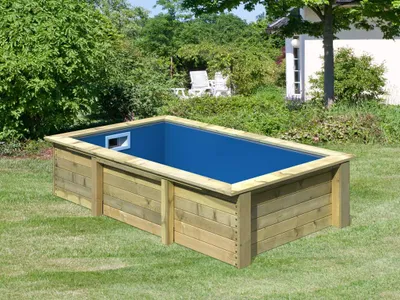Produktbild von KARIBU Naturbelassen 4x2 Meter Holzpool Triton, Kesseldruckimprägniert Fichte, Rundpool Gartenpool, Einbaupool Schwimmbecken, Massivholz