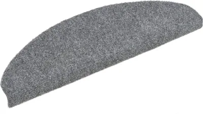 Image de Tapis d'escalier auto-adhésifs 15 pièces 65 x 21 x 4 cm Gris clair Demi-rond Grand