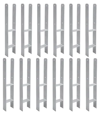 Produktbild von Ikodm Pfostenanker Set 12 Stk für Holzpfosten, 600 mm, 91 mm Stabile H Anker Pfostenträger für Zaun, Pergola, Carport und Gartenbau