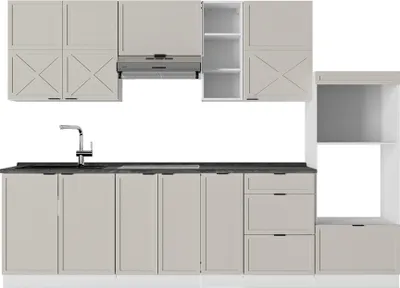 Produktbild von Küchenzeile Vicco Fame-Line GrauBeige/Weiß 280 cm , AP Anthrazit, Model 50554