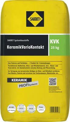 Produktbild von SAKRET KeramikVarioKontakt KVK 25kg Trassvergüteter Spezialmörtel