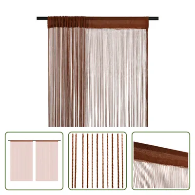Image de The Living Store Rideaux à fils 2 pcs. 100 x 250 cm Marron