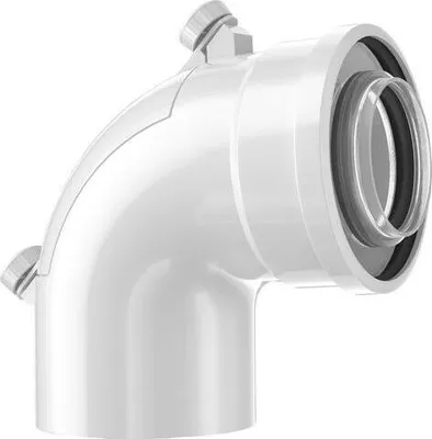 Produktbild von BOSCH Abgaszubehör FC-CER60-87 Doppelrohrbogen Prüföffnung, d:60/100 mm