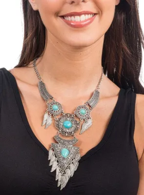 Produktbild von Feder Collier Western Boho Kette Fasching Karneval
