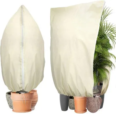 Immagine prodotto di Copertura invernale XL per piante, 2 pezzi, 180 x 120 cm, sacca invernale per piante resistente con cerniera e cordoncino, protezione antigelo per piante
