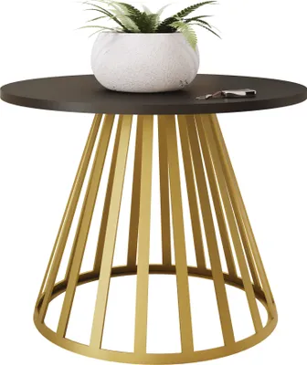 Produktbild von MIRJAN24 Couchtisch Mokod Mini, Sofatisch, Beine aus Stahl, Modern, Kaffeetisch, Tisch, Wohnzimmer (Farbe: Gold / Schwarz)
