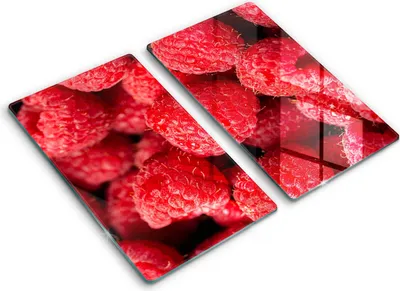 Produktbild von Glasschneideplatte - Herdabdeckplatte - 2x30x52 cm -Schneidebrett - Spritzschutz -Himbeerfrucht