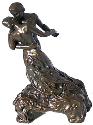 Skulptur Walzer Wals Replikat, 19 cm, bronzefarben