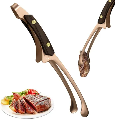 Obrázok produktu pre Kuchynská pinzeta 25,5 cm, nehrdzavejúca oceľ, drevená rukoväť, pre grilovanie