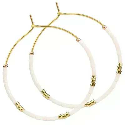 Image de Boucles d'oreilles NE-29868 - Élégance en Blanc KP29868