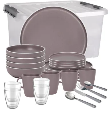 Produktbild von BRUNNER Camping Geschirr Set 4 Personen | Anti-Slip | All Inclusive DOLOMIT, 36-tlg.