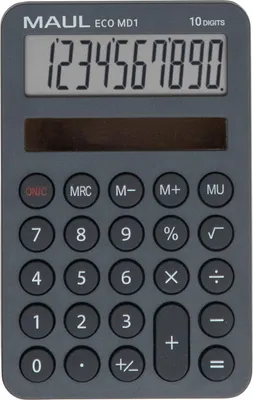 Produktbild von MAUL Taschenrechner ECO MD 1 LCD-Anzeige 1-zeilig, 10 Ziffern Solar 12 x 7.6 x 1.2 cm grau