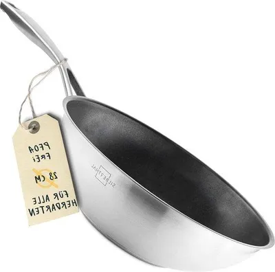 Zdjęcie produktu dla Wok indukcyjny 28 cm ze stali nierdzewnej, powłoka nieprzywierająca, funkcja utrzymywania ciepła, zabezpieczenie przed przypaleniem