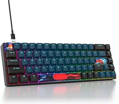 Obrázok produktu pre Herná klávesnica 60 % mechanická, červená