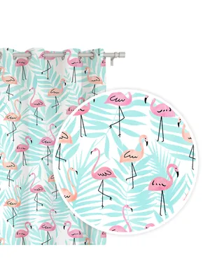 Produktbild von SIIN Vorhang mit Flamingos 140x250 Bambusminze 140x250