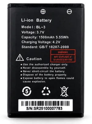 Immagine prodotto di Baofeng BL-3 accumulatore Li-ion 3,7 V 1500 mAh – ricambio per ricetrasmittente Baofeng BF-T6 e UV-3R, radio portatile