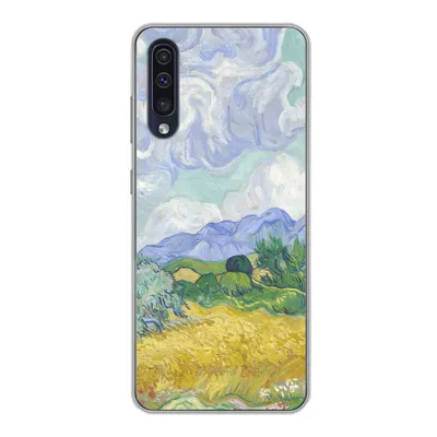 Produktbild von MuchoWow® Handyhülle Schutzhülle Hülle für Samsung Galaxy A30s Weizenfeld mit Zypressen - Vincent van Gogh Silikon Softcase Handy Hülle - Karteninhaber