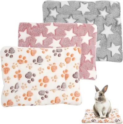 Immagine prodotto di Cuccia in peluche e pile per conigli, dimensioni 32 x 25 cm, ideale per piccoli animali