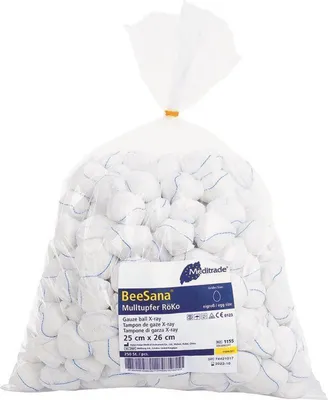 Produktbild von 1000 BeeSana Mulltupfer RK - 20-fädig - unsteril im Polybeutel - 40 x 50 cm