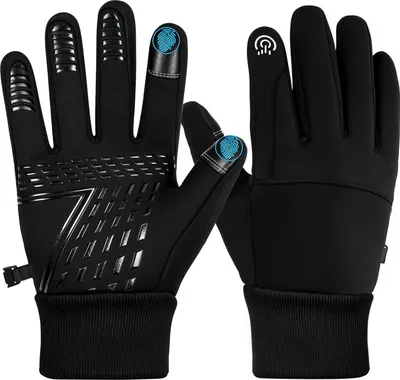 Produktbild von Winter wasserdichte Fahrradhandschuhe Skihandschuhe für Herren Damen,Anti-Rutsch Wasserdicht Touchscreen Fahrrad Handschuhe,Warme Winterhandschuhe M