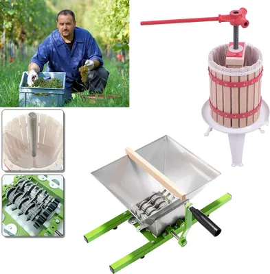 Obrázok produktu pre LZQ 6L lis na šťavu Apple Press Lis na ovocie s lisovacou tkaninou so 7L ovocným mlynom Mash Mill