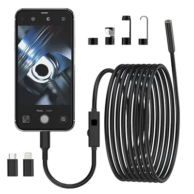 Produktbild von Endoskopkameras, Endoskopkamera mit Licht, HD Endoskopkamera Handy mit 8 LED Licht, Kein WLAN Erforderlich Inspektionskamera Wasserdichtes Ip67, 5m