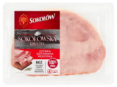 Obrázek produktu pro Křehká vařená uzená šunka Sokołów 160 g
