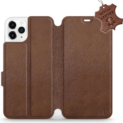 Produktbild von Echtleder Handyhülle für iPhone 11 Pro Max, Mobiwear Leather, Braun