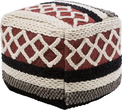 Produktbild von BELIANI Pouf Bunt Wolle/Baumwolle Dekomuster Sitzpouf Boho-Stil