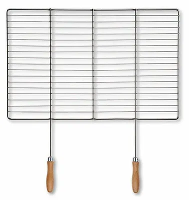Dodatkowy widok produktu – DEOS Ruszt grillowy ze stali nierdzewnej 68 × 38 cm z drewnianymi uchwyt…