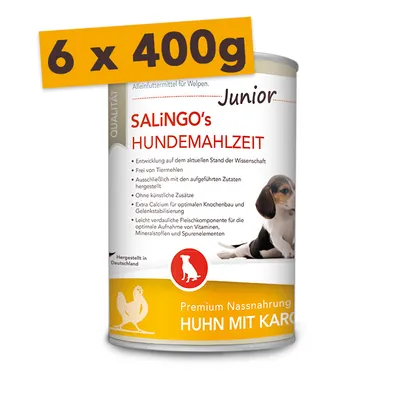 Produktbild von SALiNGO Welpenfutter Huhn mit Karotte & Calcium | getreidefrei | 6 x 400g