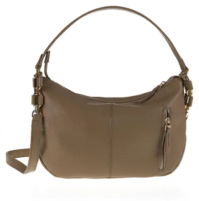 Produktbild von Damen Schultertasche aus echtem Leder, Pierre Cardin, verstellbarer Trageriemen, Rubinrot