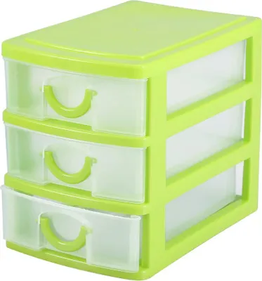 Obrázek produktu pro Organizér do zásuvky Úložný box na šperky a kosmetiku Plastový box (3patrový, zelený)