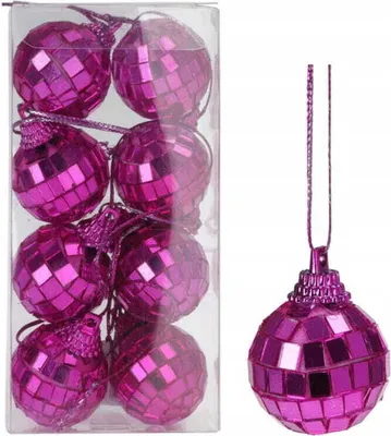 Produktbild von 8er Set Christbaumkugeln, 3 cm, rosa Spiegelkugeln